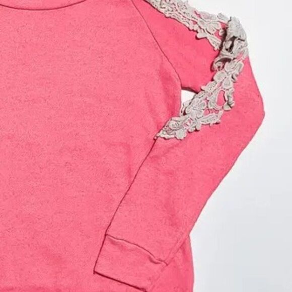 Vintage La Vida Junior Lace Peek A Boo Sleeves Raglan Sweater M - Picture 1 of 5